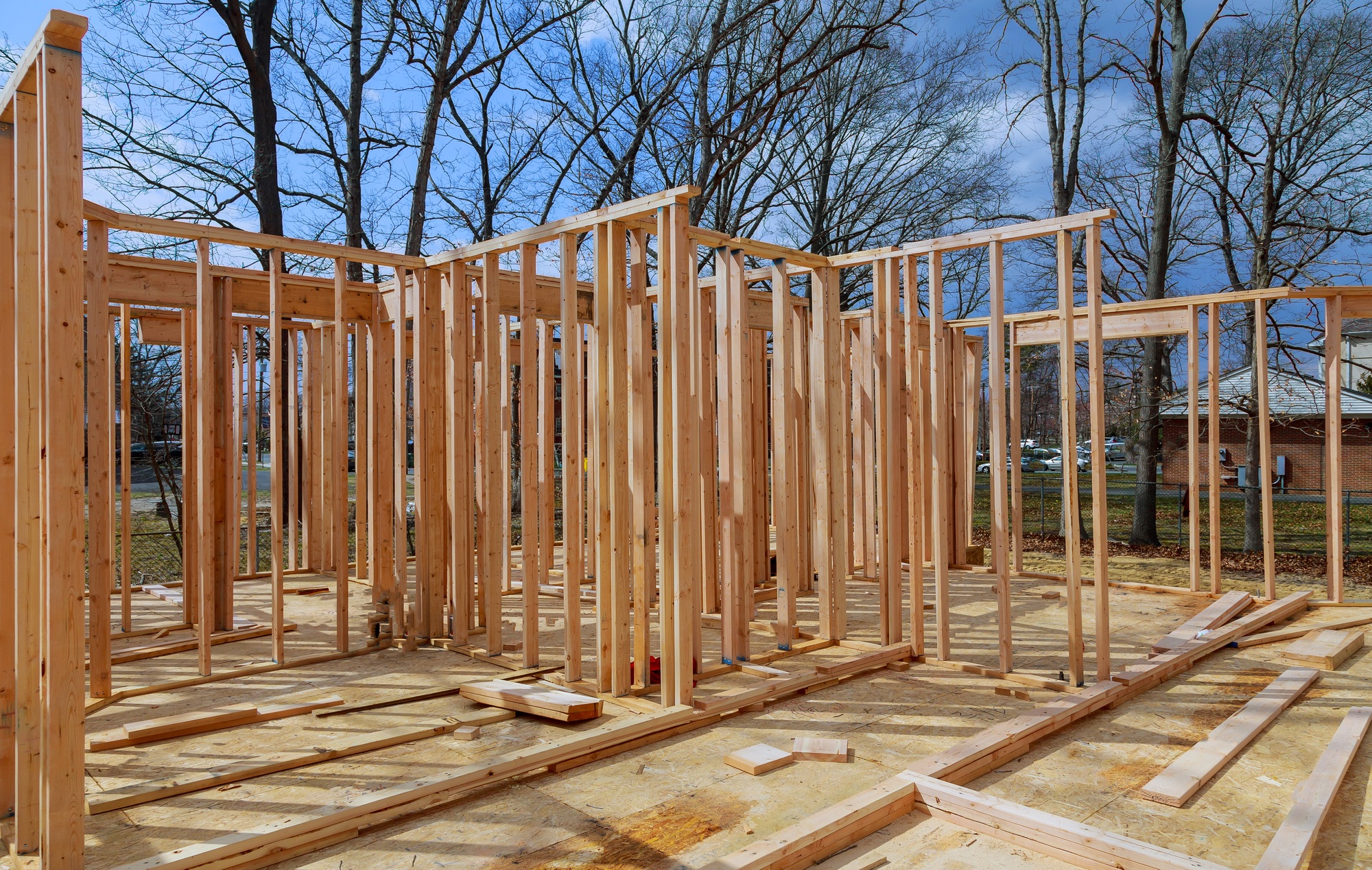 Framing structure wood frame of wooden houses home